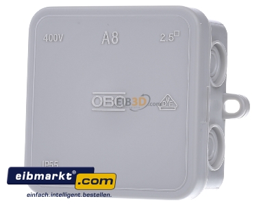 Front view OBO Bettermann A 8 Surface mounted box 75x75mm
