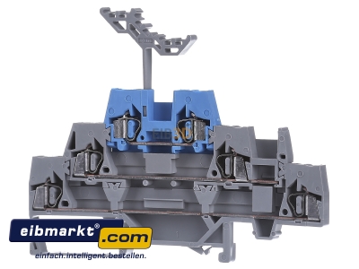 Frontansicht WAGO Kontakttechnik 280-552 Dreistockklemme grau/blau 