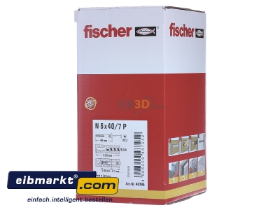 Frontansicht Fischer Deutschl. N 6x40/7 P GP Nageldbel 