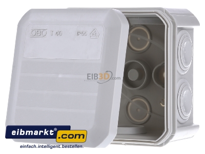 Front view OBO Bettermann T 40 Surface mounted box 90x90mm
