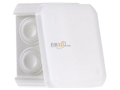View on the left OBO T 40 RW Surface mounted box 90x90mm 
