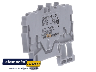View on the right WAGO Kontakttechnik 2000-1401 Feed-through terminal block 3,5mm 13,5A 
