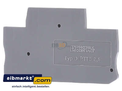 Front view Phoenix Contact D-PTTB 2,5 End/partition plate for terminal block 
