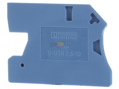Front view Phoenix Contact D-UTN 2,5/10 End/partition plate for terminal block 
