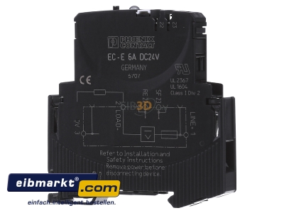 Frontansicht Phoenix Contact EC-E  6A DC24V Sicherungsautomat 