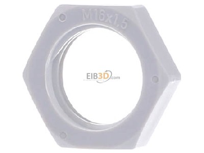Front view Kleinhuis 1420M16 Locknut for cable screw gland M16 
