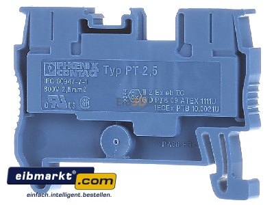 Ansicht hinten Phoenix Contact PT 2,5 BU Durchgangsreihenklemme 0,14-4qmm, 5,2mm, bl 