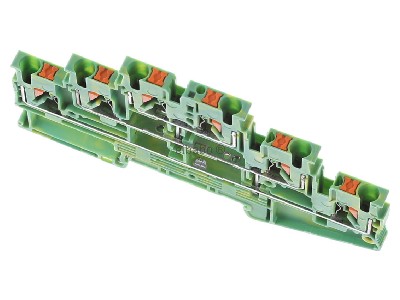 Ansicht oben vorne Phoenix PT 2,5-3PE Schutzleiter-Reihenklemme 5,2 mm, gr�n-gelb 