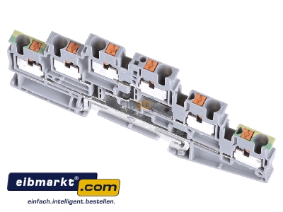 Ansicht oben vorne Phoenix Contact PT 2,5-PE/L/L Schutzleiter-Reihenklemme 5,2 mm, grau 