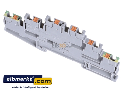 Ansicht oben hinten Phoenix Contact PT 2,5-PE/L/L Schutzleiter-Reihenklemme 5,2 mm, grau 