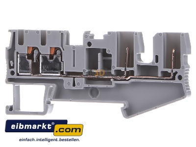 Frontansicht Phoenix Contact 3209662 Durchgangsreihenklemme 0,14-4qmm, 5,2mm, gr PT 2,5-QUATTRO/2P