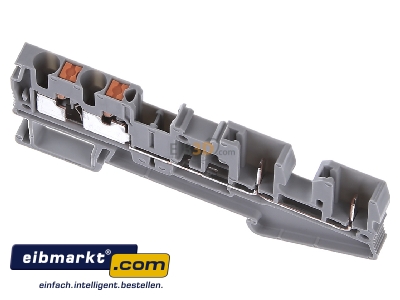 Ansicht oben vorne Phoenix Contact 3209662 Durchgangsreihenklemme 0,14-4qmm, 5,2mm, gr PT 2,5-QUATTRO/2P