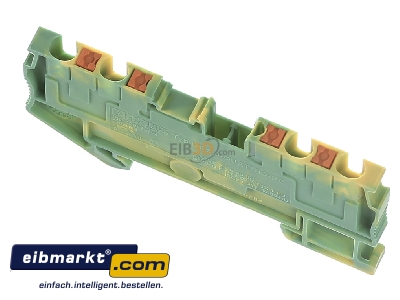 Ansicht oben hinten Phoenix Contact PT 2,5-QUATTRO-PE Schutzleiter-Reihenklemme 5,2 mm, gr�n-gelb 