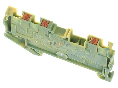 Ansicht oben hinten Phoenix PT 2,5-TWIN-PE Schutzleiter-Reihenklemme 5,2mm, gr�n-gelb 