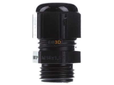 Front view Lapp ST-M16x1,5 R9005 BK Cable gland / core connector M16 
