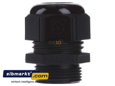 Front view Lapp Zubehr ST-M25x1,5 R9005 BK Cable screw gland M25
