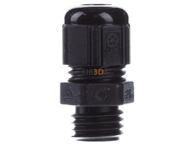 Front view Lapp STR-M12x1,5 R9005 BK Cable gland / core connector 
