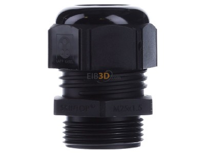 Front view Lapp STR-M25x1,5 R9005 BK Cable gland / core connector 
