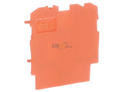 Ansicht links WAGO 2000-1392 3L-Abschlussplatte orange 