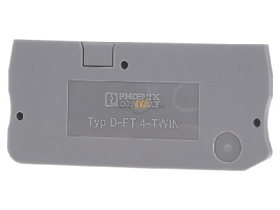 Front view Phoenix D-PT 4-TWIN End/partition plate for terminal block 
