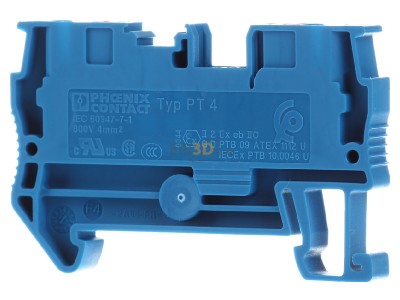 Ansicht hinten Phoenix PT 4 BU Durchgangsreihenklemme 0,2-6qmm,blau 