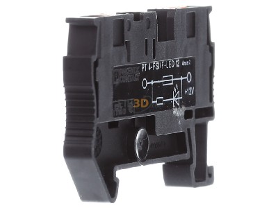 Ansicht rechts Phoenix PT 4-FSI/F-LED 12 Sicherungsreihenklemme 0,2-6qmm,7,5A 12V,sw 