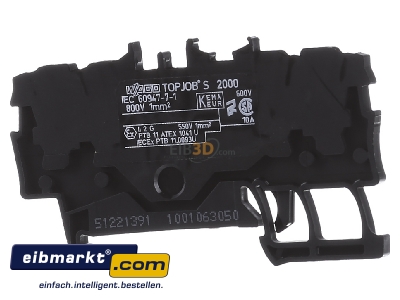 Ansicht hinten WAGO Kontakttechnik 2000-1405 Klemme 1,0 qmm schwarz 