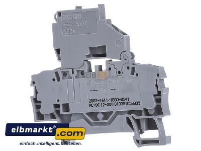 Front view WAGO Kontakttechnik 2002-1611/1000-541 G-fuse 5x20 mm terminal block 6A 6,2mm - 
