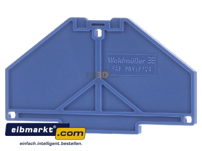 Frontansicht Weidmller 1268010000 Abdeckplatte blau, 3 mm PAP PRV/PPV4 BL