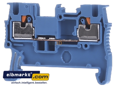Frontansicht Phoenix Contact PT 1,5/S BU Durchgangsreihenklemme AWG26-14,B=3,5mm bl 