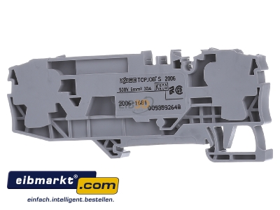 Ansicht hinten WAGO Kontakttechnik 2006-1681 Sicherungsklemme 2-Leiter, grau 