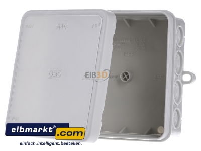 Front view OBO Bettermann Vertr 2000378 Surface mounted box 100x100mm

