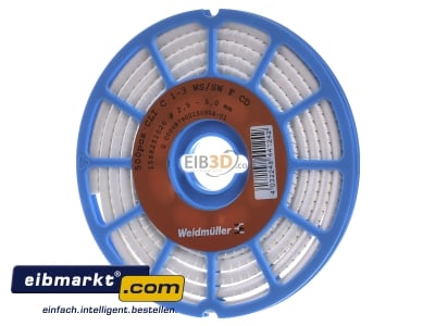 Frontansicht Weidmller CLI C 1-3 WS/SW F CD Leitermarkierer 3x4,2mm,weich,wei 