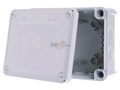Front view OBO T 160 F Surface mounted box 190x150mm 
