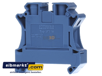 Back view Phoenix Contact UTI 16 BU Feed-through terminal block 12,2mm 76A
