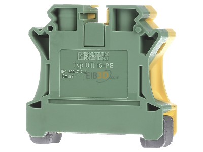 Front view Phoenix UTI 16-PE Ground terminal block 1-p 12,2mm 
