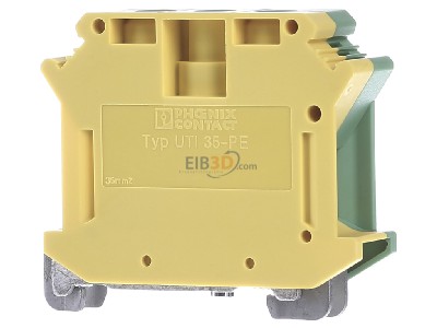 Front view Phoenix UTI 35-PE Ground terminal block 1-p 15mm 

