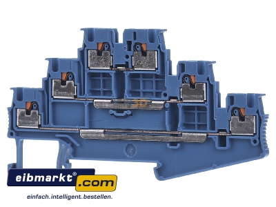 Frontansicht Phoenix Contact PT 1,5/S-3L BU Mehrstock-Klemme 