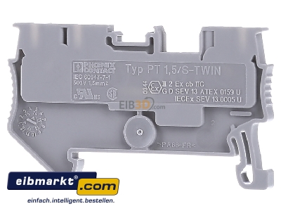 Ansicht hinten Phoenix Contact PT 1,5/S-TWIN Durchgangsreihenklemme 