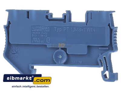 Ansicht hinten Phoenix Contact PT 1,5/S-TWIN BU Durchgangsreihenklemme 