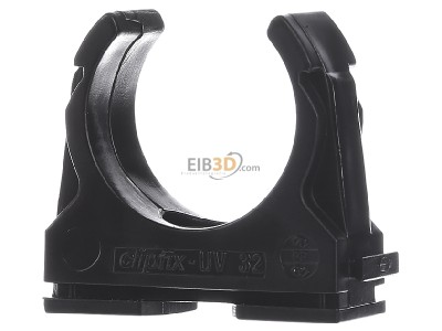 Frontansicht Frnkische clipfix-UV 32 sw Kunststoff-Klemmschelle UV-stabilisiert 