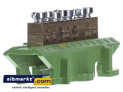 View on the left Hager KM07E Rail terminal bar 1-p screw clamp
