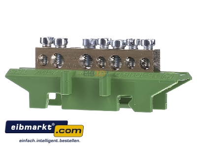 Back view Hager KM07E Rail terminal bar 1-p screw clamp
