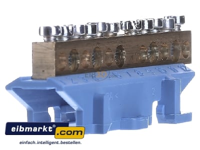 Ansicht links Hager KM11N N-Messingklemme 11 Klemmstellen 