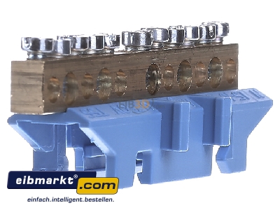 View on the right Hager KM11N Rail terminal bar 1-p screw clamp
