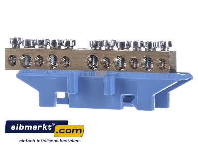 Ansicht hinten Hager KM11N N-Messingklemme 11 Klemmstellen 