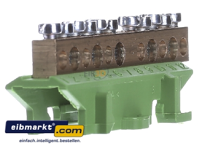 View on the left Hager KM11E Rail terminal bar 1-p screw clamp
