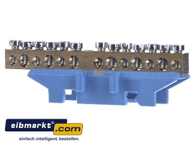 Back view Hager KM13N Rail terminal bar 1-p screw clamp
