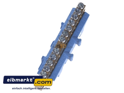 Ansicht oben rechts Hager KM13N N-Messingklemme 13 Klemmstellen 
