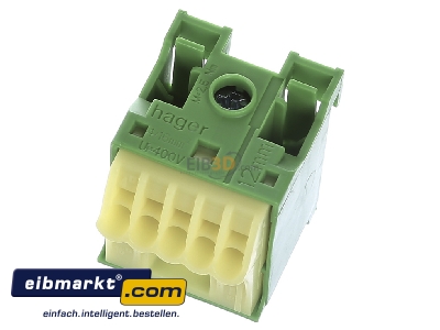 View up front Hager KN06E Earthing rail for distribution board
